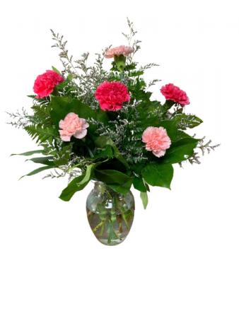 Half Dozen Assorted Carnations Vase