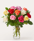 Half Dozen Colorful Roses vase