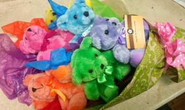 Half Dozen Hugs Teddy Bear Bouquet in Barre, VT | Forget Me Not Flowers and Gifts LLC