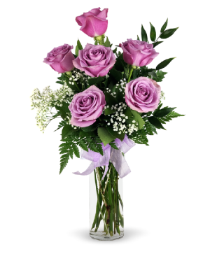 Half Dozen Lavender Rose Arrangement