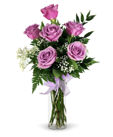 Half Dozen Lavender Rose Arrangement in Tillamook, OR | ANDERSON FLORIST