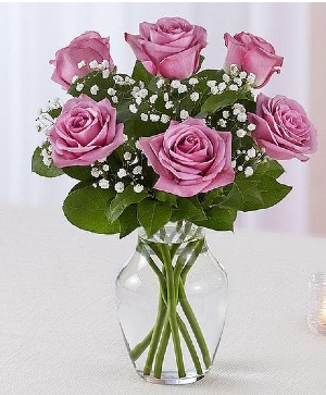 Half Dozen Lavender Roses Roses
