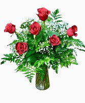 Half Dozen Roses Choose your color based on availability