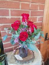 Half Dozen Red Roses  