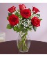 Half Dozen Red Roses Bouquet