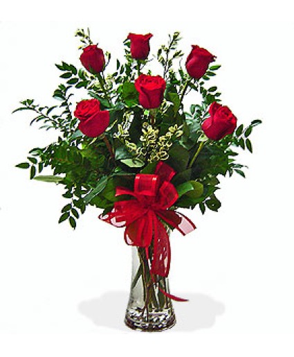 Half Dozen Red Roses Rose Arrangement