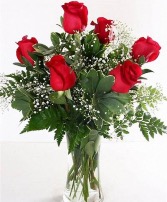 Half Dozen Rose (color of choice) Vase Arrangement