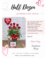 HALF DOZEN ROSE VALENTINE'S SPECIAL  in Sterling, Illinois | Lundstrom Florist