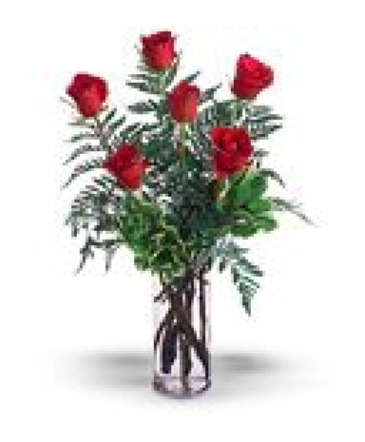 Half Dozen Roses Vase Arrangement