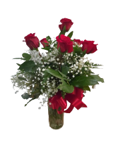 Half-dozen Roses Vase Arrangement