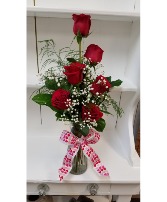 Half Dozen Valentine Roses 