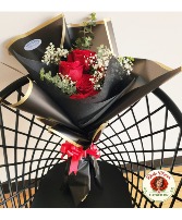 Half Dozen Wrapped Roses Wrapped Bouquet