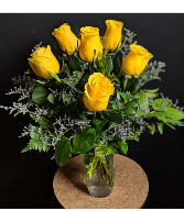 Half Dozen Yellow Roses Bouquet