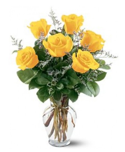 Half Dozen Yellow Roses Rose Arrangement