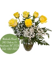 Half Dozen Yellow Roses  Rose Arrangement