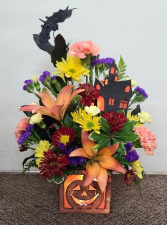 Halloween Lights Fresh Flower Keepsake (local delivery only)