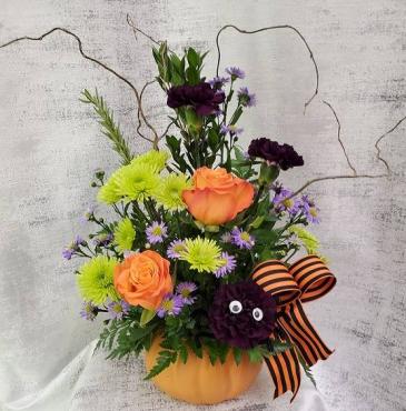 Halloween Treat Arrangement in Croton On Hudson, NY | Cooke's Little Shoppe Of Flowers