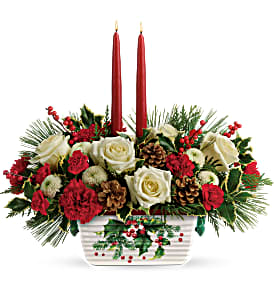 HALLS OF HOLLY CENTERPIECE CHRISTMAS