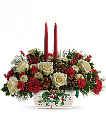 Halls Of Holly Centerpiece Christmas Collectible