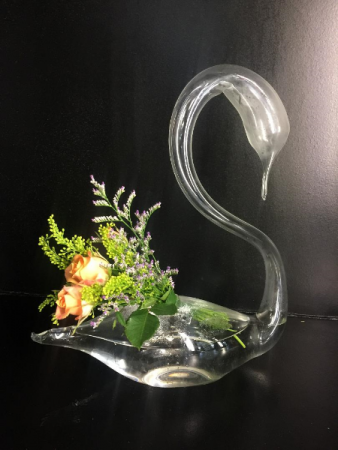 Hand Blown Glass Swan