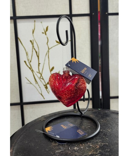 Hand-Blown Heart with Stand 