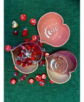 Hand crafted heart bowl with candy pottery