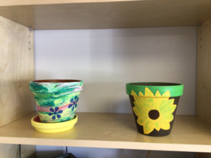 Hand decorated lay pots 6” Variety of designs 6”