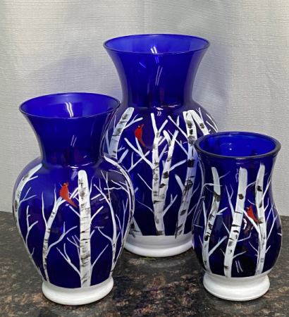 Hand Painted Blue Vases Designers choice