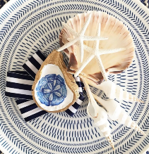 Hand Painted Oyster Shell Sand Dollar