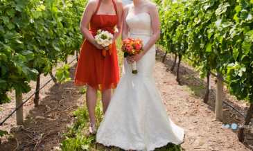 Hand Tied Coral Bridal Bouquet