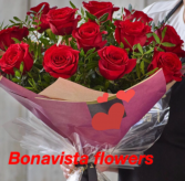 Hand tied dozen Red Roses  Cut flowers NO VASE