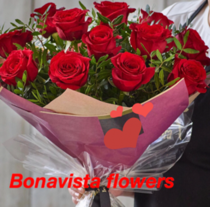 Hand tied dozen Red Roses Cut flowers no vase