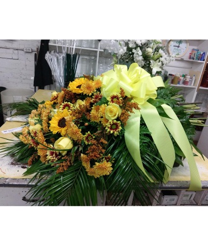 HAND TIED FALL CASKET SPRAY SPRAY