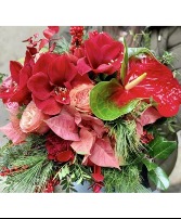 Hand Tied Holiday Wrap Bouquet 