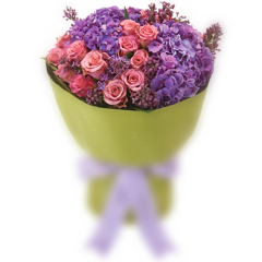 Signature hand tied Hydrangea & Roses Bouquet **EXCLUSIVE @ ARIA FLORIST**