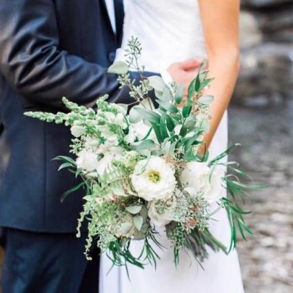 Hand tied wildflowers bridal bouquet 