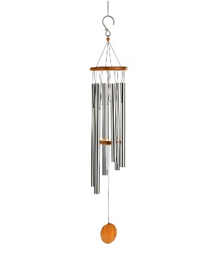 Hand Tuned Windchime, Pine Finish Wood w/Silver Be Gift Item