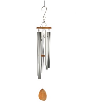 Hand Tuned Windchime, Pine Finish Wood w/Silver Be Gift Item