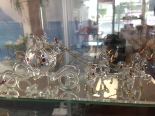 Handblown Glass Carriage and horses 