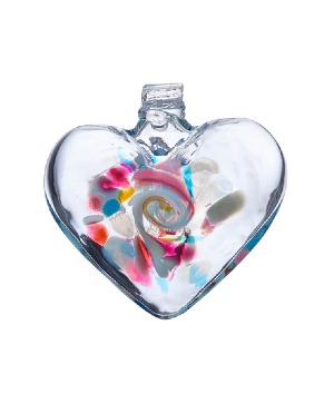 Very Popular Gift - Handblown Glass Heart A Beauty to Remember you by forever!