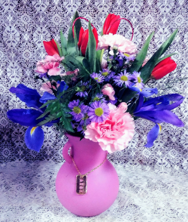Handled Vase with Charm