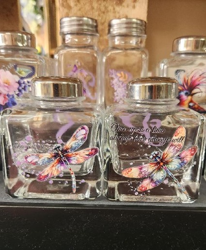 Handmade Glass Salt & Pepper Shakers gift