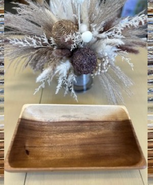 Handmade Rectangle Acacia Salad "Bowl" Gift