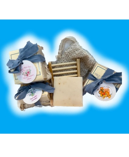 Local artisan made Goats Milk Bar Soap gift set in 3 fabulous scents ORDER ON ADD ON MENU - $50MIN FOR DELIVERY
