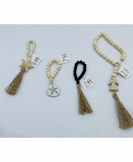 Hanging beaded decor contemporary design  Each sold separately based on pricing 
