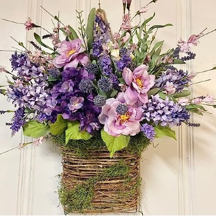 hanging Flower Basket Wreath