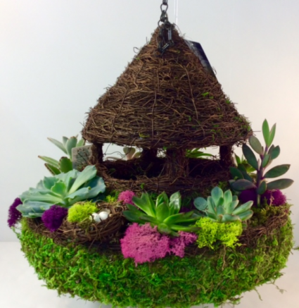 Hanging Succulent Gazebo Bird Feeder
