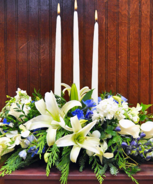 Hanukkah Centerpiece Arrangement in Winston Salem, NC | RAE'S NORTH POINT FLORIST INC. Hanukkah Centerpiece Arrangement in Winston Salem, NC | RAE'S NORTH POINT FLORIST INC.