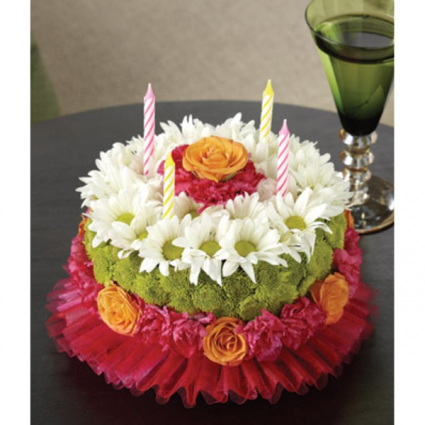 Happiest Birthday Flower Cake 