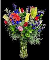 Happiness Mixed Colored Roses and Fillers